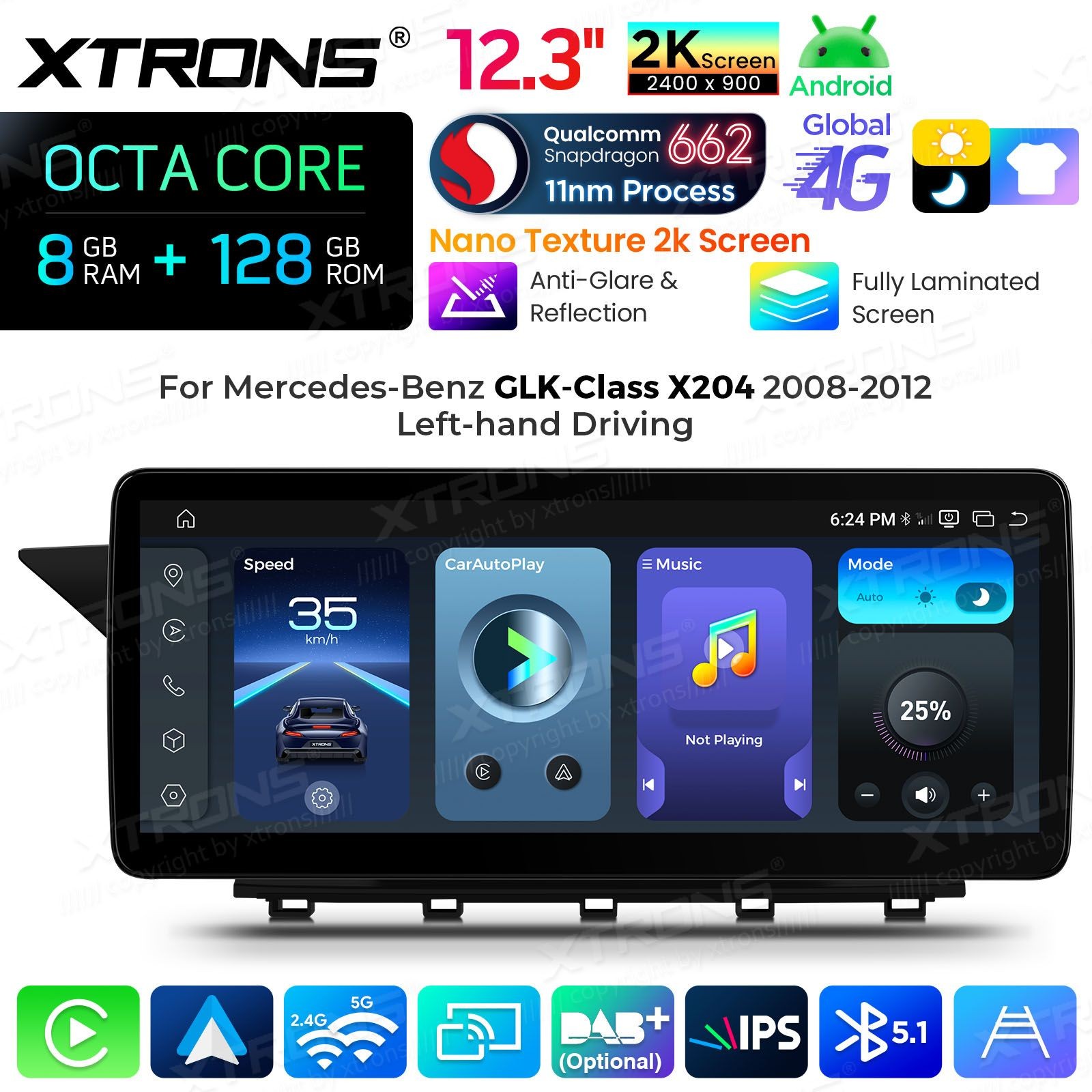 XTRONS QBMH2440M12GLK40L