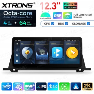 XTRONS QLB22NB12FVGT 12.3" BMW 5 Seeria GT F07 NBT Multimeedia Android 13.0 Octa-Core