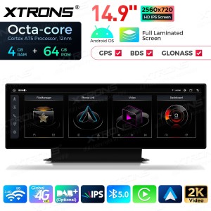 XTRONS QLA42A4NL 14.9" AUDI A4 B9 Multimeedia Android 13.0 Octa-Core 4G