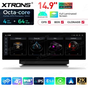 XTRONS QLA42A6NL 14.9" AUDI A6, A7 MIB2 Multimeedia Android 13.0 Octa-Core 4G