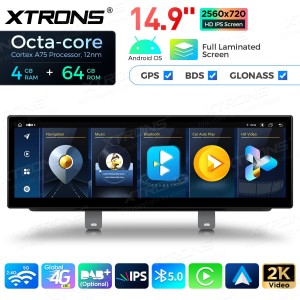 XTRONS QLB42FVEV 14.9" BMW 5 G30, G31 NBT EVO Multimeedia Android 13.0 Octa-Core 4G