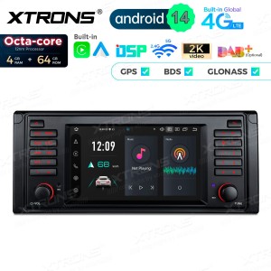 XTRONS PX7439BL 7.0" BMW E39 Multimeedia Android 14.0 Octa-Core 4G