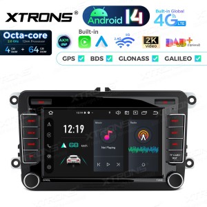 XTRONS PX74MTVL 7.0" Volkswagen, SEAT, SKODA Multimeedia Android 14.0 Octa-Core 4G