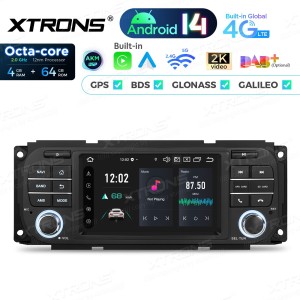 XTRONS PX54WRJL 5.0" Chryslert, Jeep, Dodge Multimeedia Android 14.0 Octa-Core 4G