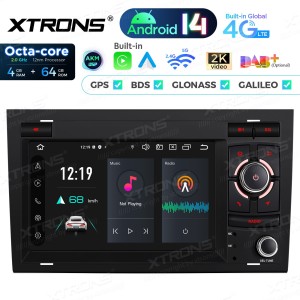 XTRONS PX74A4AL 7.0" AUDI A4, S4, RS4 Multimeedia Android 14.0 Octa-Core 4G