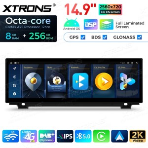 XTRONS QLBX44FVCI 14.9" BMW 5 Seeria F10, F11 CIC Multimeedia Android 14.0 Octa-Core 4G