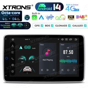 XTRONS DX121LGS 10.1" 1DIN Multimeedia Android 14.0 Octa-Core 4G