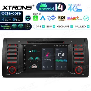 XTRONS PX7453BGS 7.0" BMW X5 E53 Multimeedia Android 14.0 Octa-Core 4G