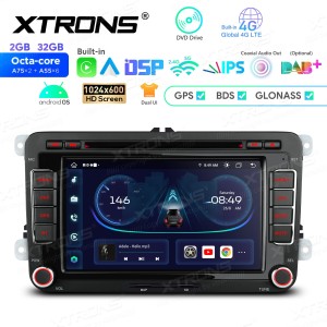 XTRONS PX74MTVGS 7.0" Volkswagen, Skoda, Seat Multimeedia Android 14.0 Octa-Core 4G