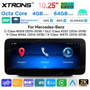 XTRONS QAMS1450M12C5 10.25" Mercedes-Benz W205, X253, W447, W470 Multimeedia Android 14 Octa-Core