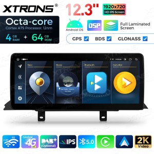 XTRONS QLB22NBTHL 12.3" BMW 3, 4 Seeria M3, M4 NBT Multimeedia Android 14.0 Octa-Core 4G