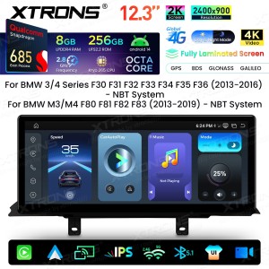 XTRONS QWBX24NB12THL 12.3" BMW 3, 4 Seeria M3, M4 NBT Multimeedia Android 14 Octa-Core 4G