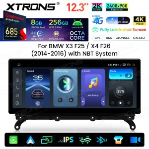 XTRONS QWBX24NB12X3 12.3" BMW X3 F25, X4 F26 NBT Multimeedia Android 14 Octa-Core 4G