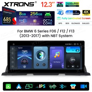 XTRONS QWBX24NB12SX 12.3" BMW 6 Seeria F06, F12, F13 NBT Multimeedia Android 14 Octa-Core 4G