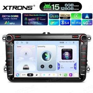 XTRONS UAH85MTVL 8.0" VOLKSWAGEN, SEAT, SKODA Multimeedia Android 15.0 Octa-Core 4G