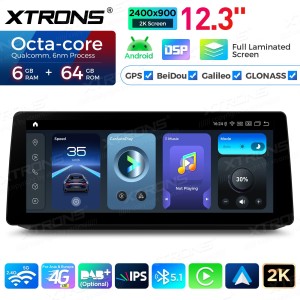 XTRONS QGBS25CCB12E60 12.3" BMW 5 Seeria E60, E61, M5 CCC Multimeedia Android 14.0 Octa-Core 4G