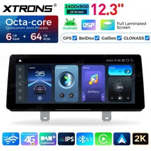 XTRONS QGBS25EVB12FVN 12.3" BMW 5 Seeria G30, G31 EVO Multimeedia Android 14.0 Octa-Core 4G