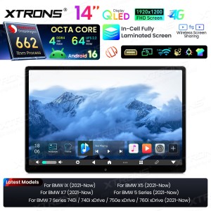 Xtrons HM140BN 14.0" Android-põhine tagaistme meelelahutussüsteem pööratava ekraaniga, Android 16.0