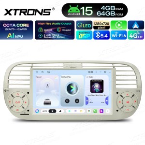 XTRONS UA7550FLC 7.0" FIAT 500 Multimeedia Android 15.0 Octa-Core 4G